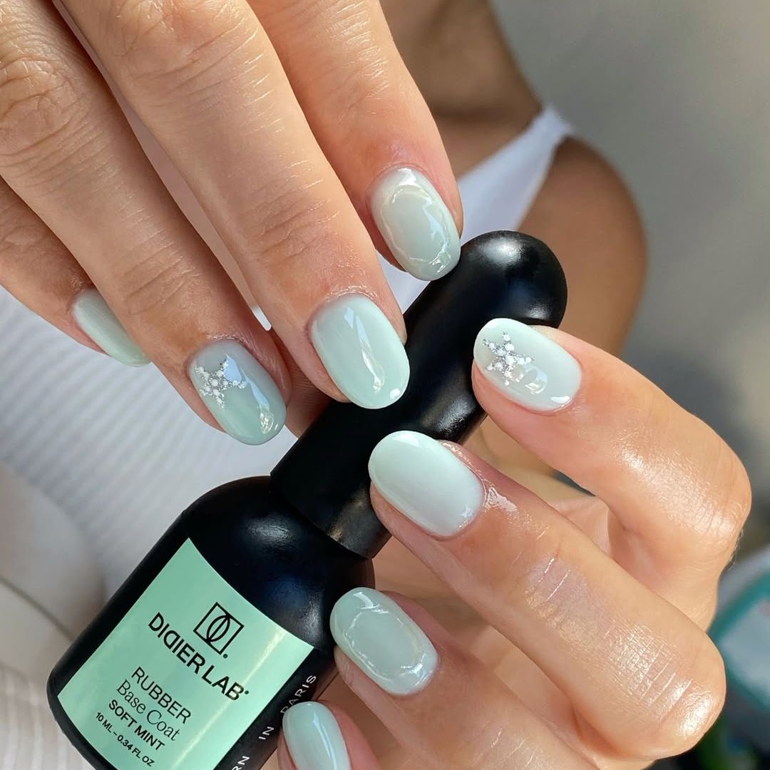 Verniz gel, Rubber base coat, soft mint, 10ml, HEMA FREE