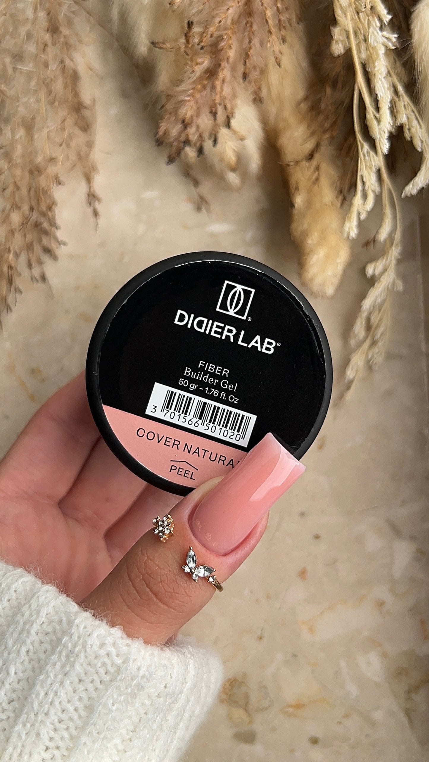 Fiber builder gel "Didier Lab", Cover natural, 50gr, HEMA FREE