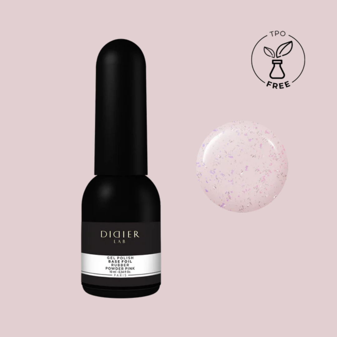 Verniz Gel, Rubber Base Foil, Powder Pink, 10ml