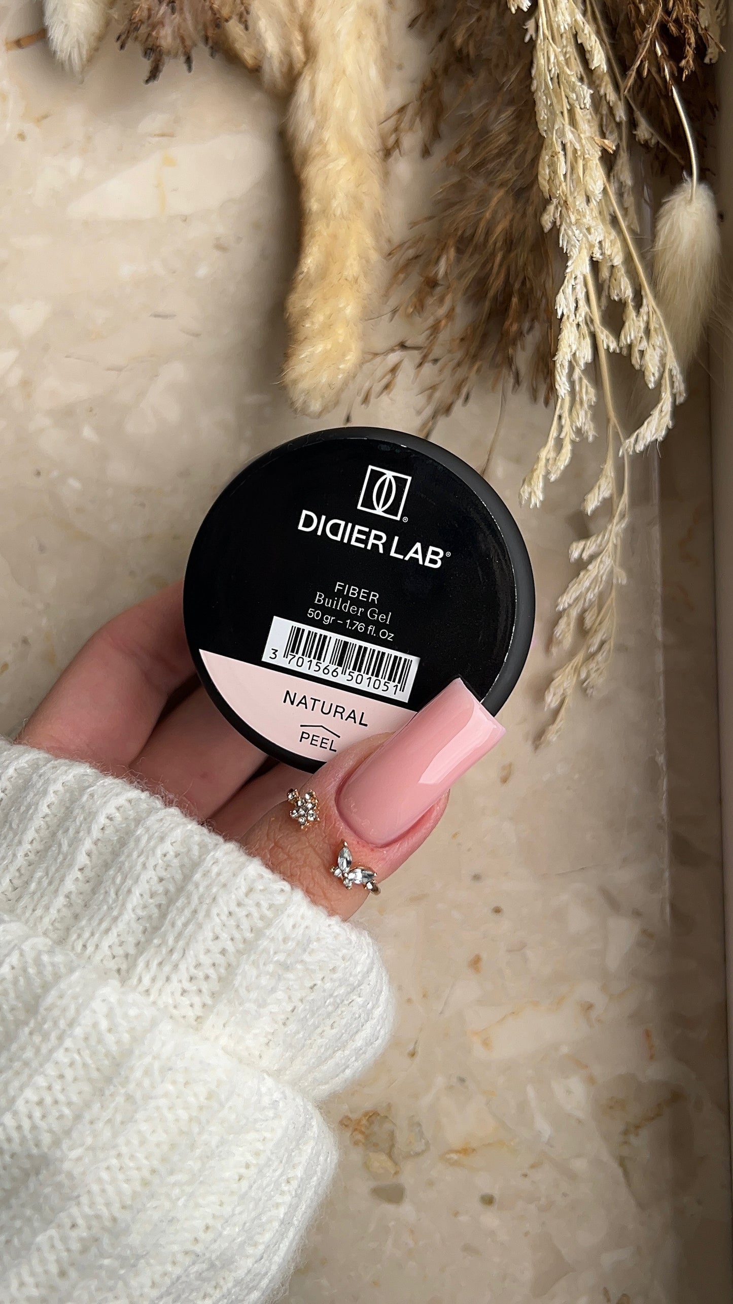 Fiber builder gel "Didier Lab", Natural, 50gr, HEMA FREE