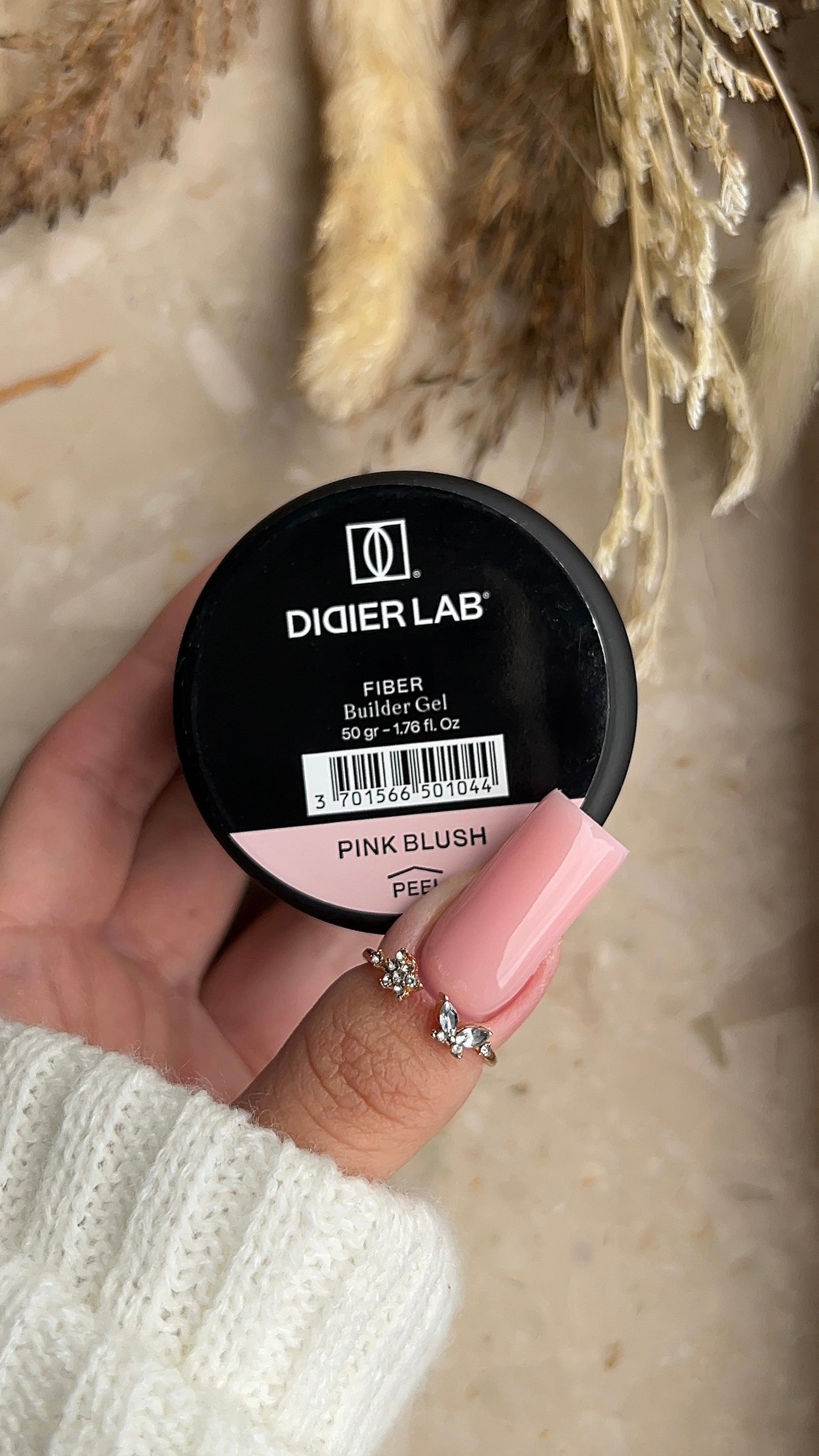 Fiber builder gel "Didier Lab", Pink Blush, 50gr, HEMA FREE