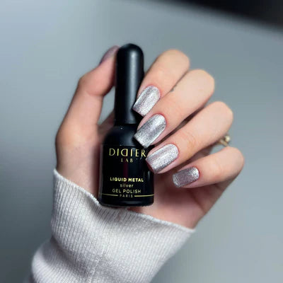 Verniz Gel "Didier Lab", Liquid Metal, Silver, HEMA FREE
