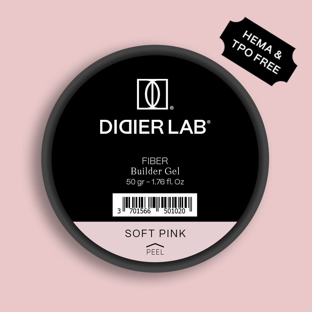 Fiber builder gel "Didier Lab", Soft Pink, 50gr, HEMA FREE