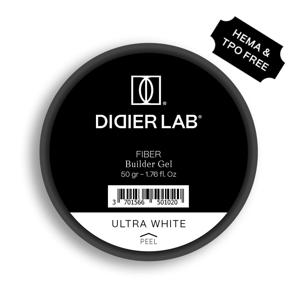 Fiber builder gel "Didier Lab", Ultra white, 50gr, HEMA FREE