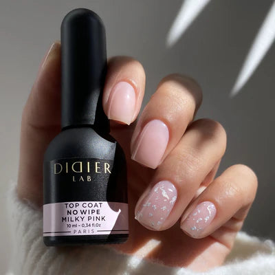 Top Coat No Wipe "Didier Lab", Milky Pink, 10ml, HEMA FREE