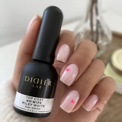 Top Coat No Wipe "Didier Lab", Milky White, 10ml, HEMA FREE
