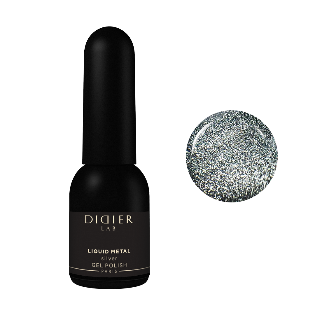 Verniz Gel "Didier Lab", Liquid Metal, Silver