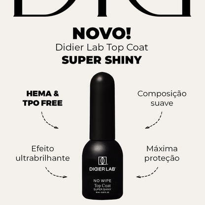 Top Coat Super Shiny, HEMA e TPO free, Clean Formula, No Wipe 10 ml
