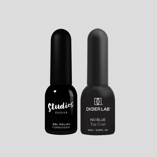 Kit Top Coat No Wipe No Blue + Verniz Gel Studios Forbidden