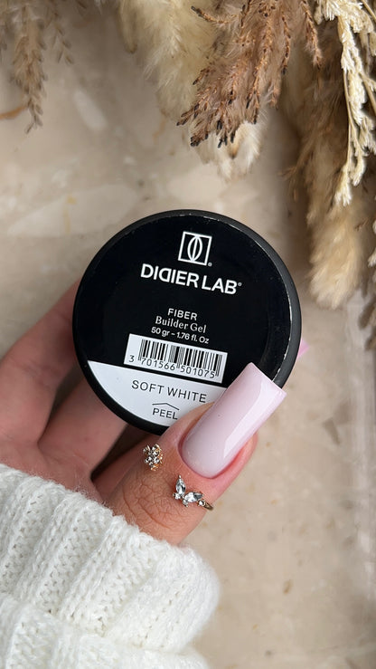 Fiber builder gel "Didier Lab", Soft white, 50gr, HEMA FREE