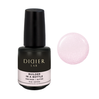 Builder Gel in a bottle "Didier Lab" Pink Mask Glitter, 15ml