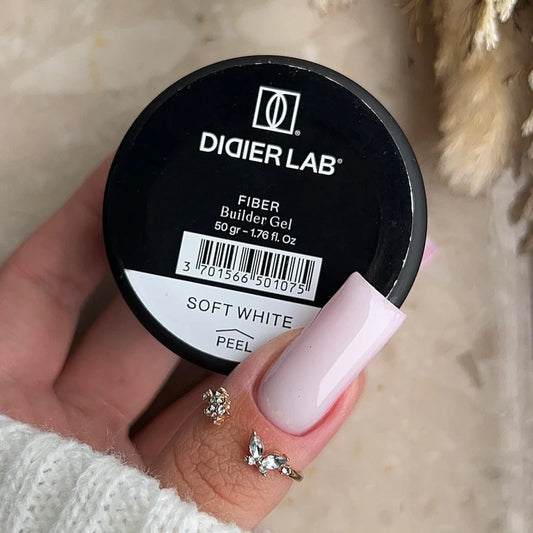 Fiber builder gel "Didier Lab", Soft white, 50gr, HEMA FREE