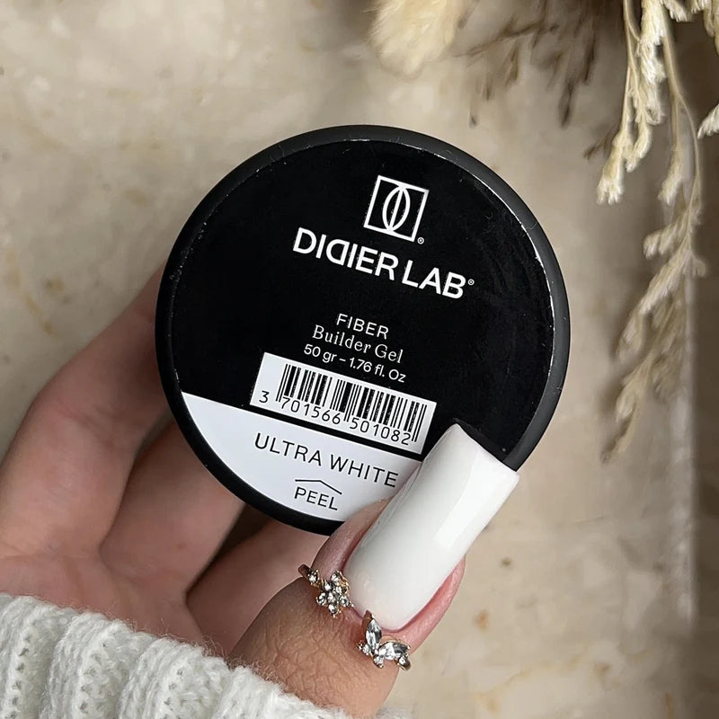 Fiber builder gel "Didier Lab", Ultra white, 50gr, HEMA FREE