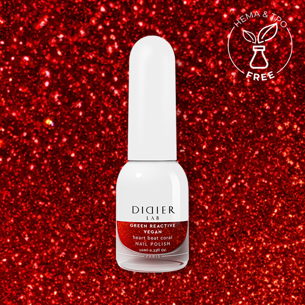 Green reactive, verniz de unhas vegan "Didier Lab", heart beat coral, 10ml