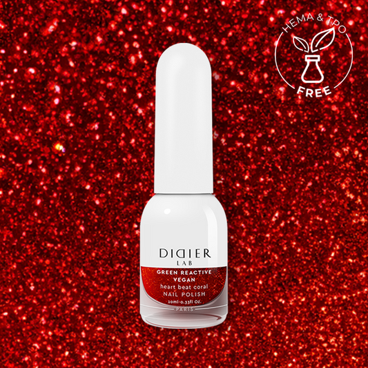 Green reactive, verniz de unhas vegan "Didier Lab", heart beat coral, 10ml