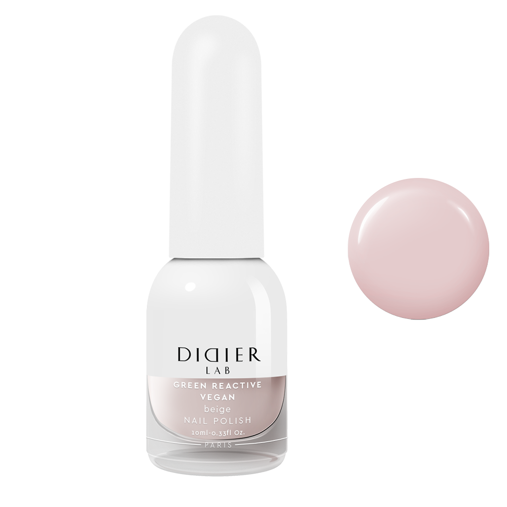 Green reactive, verniz de unhas vegan"Didier Lab", beige, 10ml