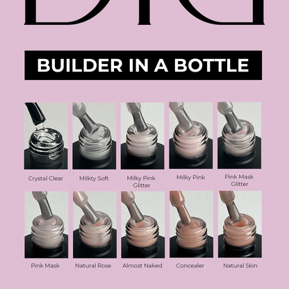 Builder Gel in a bottle "Didier Lab" Milky Pink Glitter, 15ml