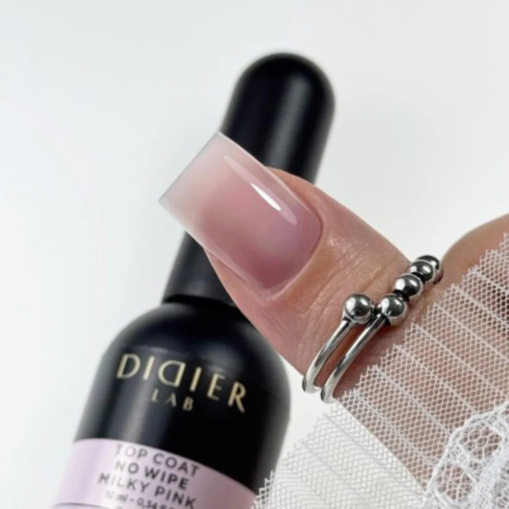 Top Coat No Wipe "Didier Lab", Milky Pink, 10ml