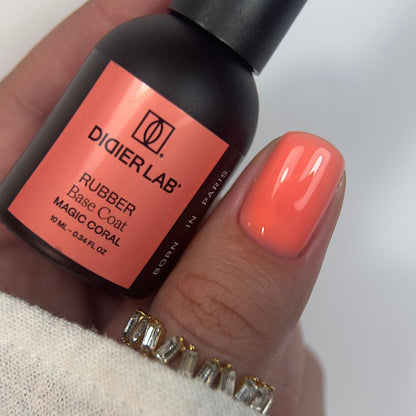 Verniz gel, Rubber base coat, magic coral, 10ml