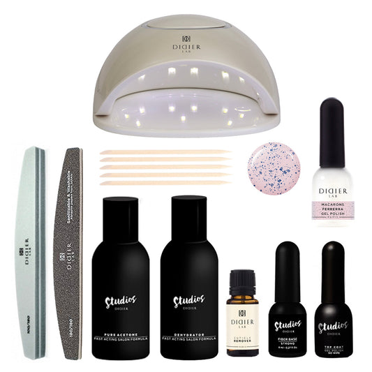 Kit Manicure Verniz Gel "FERRERRA" com UV/LED lamp para iniciantes