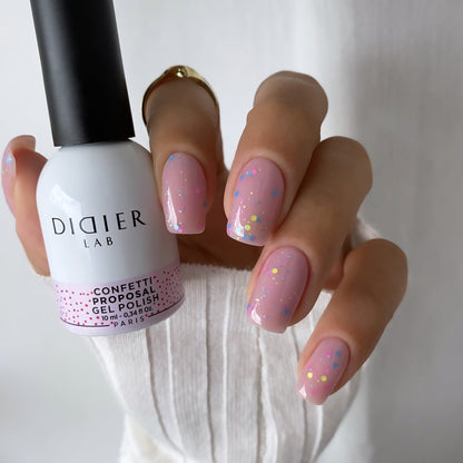 Verniz Gel"Didier Lab", Confetti, Proposal 10ml, HEMA FREE